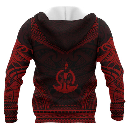 Vanuatu Polynesian Chief Custom Personalised Hoodie - Red Version