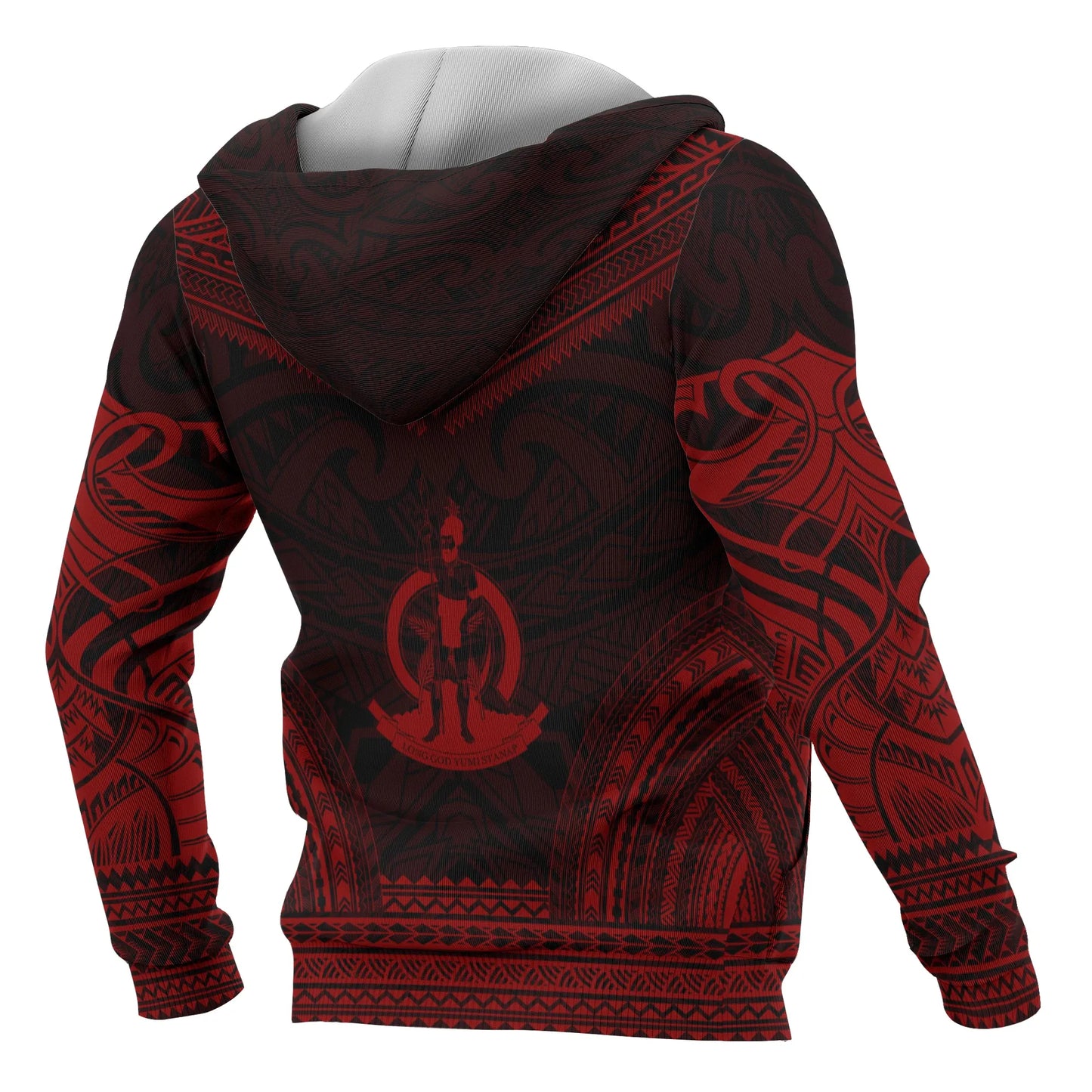Vanuatu Polynesian Chief Custom Personalised Hoodie - Red Version
