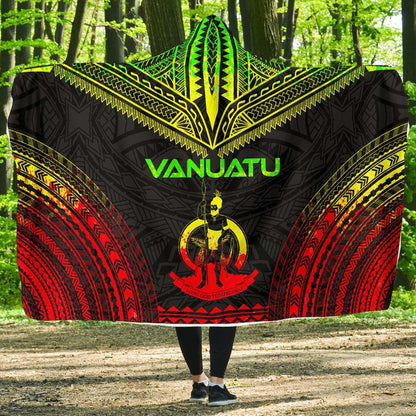 Vanuatu Polynesian Chief Hooded Blanket - Reggae Version
