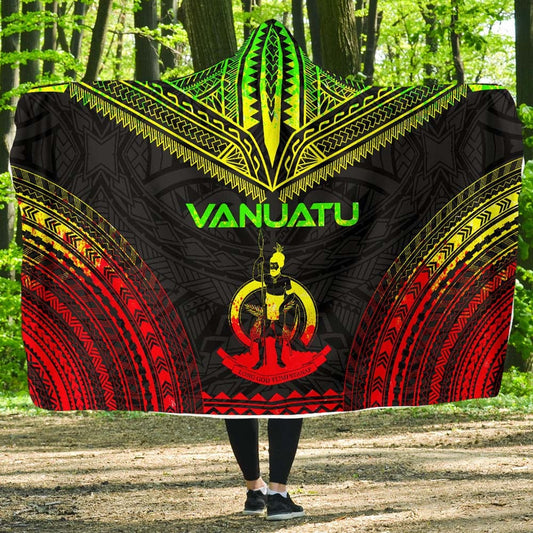 Vanuatu Polynesian Chief Hooded Blanket - Reggae Version
