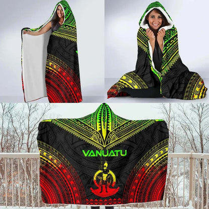 Vanuatu Polynesian Chief Hooded Blanket - Reggae Version
