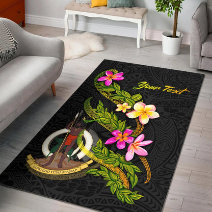 Vanuatu Polynesian Custom Personalised Area Rug - Plumeria Tribal