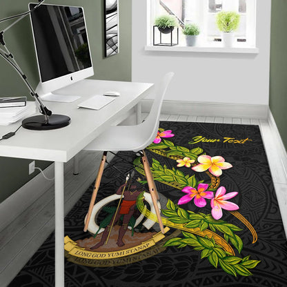 Vanuatu Polynesian Custom Personalised Area Rug - Plumeria Tribal