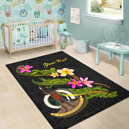 Vanuatu Polynesian Custom Personalised Area Rug - Plumeria Tribal