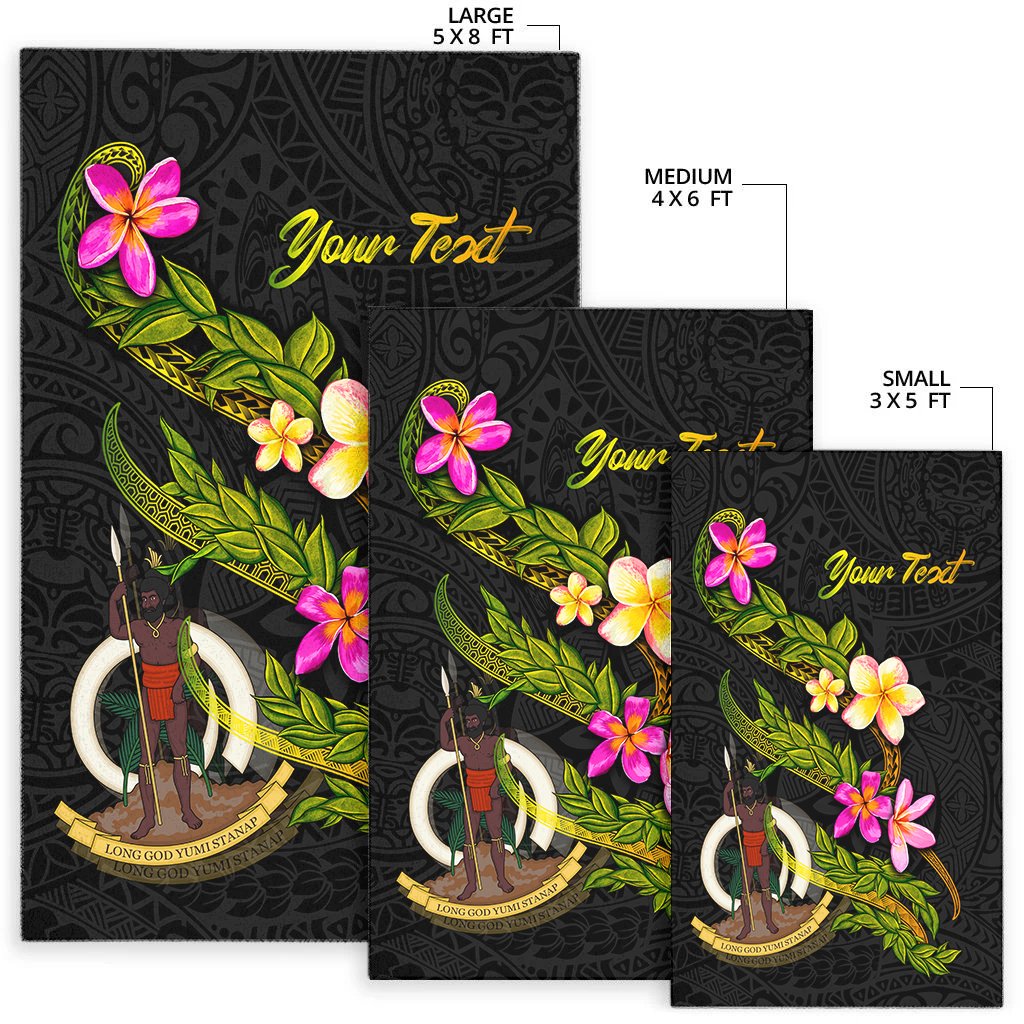 Vanuatu Polynesian Custom Personalised Area Rug - Plumeria Tribal