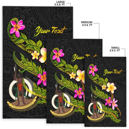Vanuatu Polynesian Custom Personalised Area Rug - Plumeria Tribal