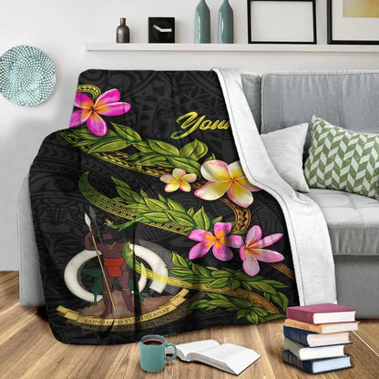 Vanuatu Polynesian Custom Personalised Blanket - Plumeria Tribal