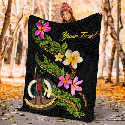 Vanuatu Polynesian Custom Personalised Blanket - Plumeria Tribal
