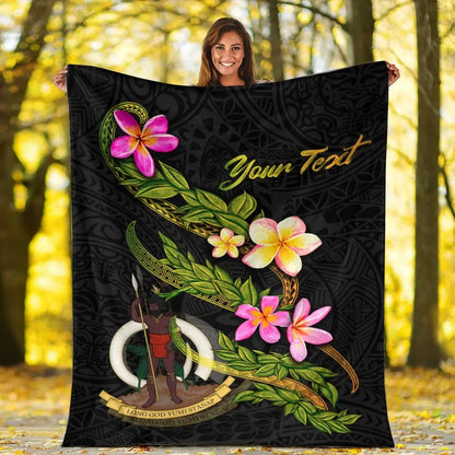 Vanuatu Polynesian Custom Personalised Blanket - Plumeria Tribal