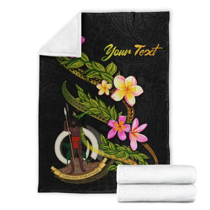 Vanuatu Polynesian Custom Personalised Blanket - Plumeria Tribal