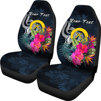 Vanuatu Polynesian Custom Personalised Car Seat Covers - Tropical Flower