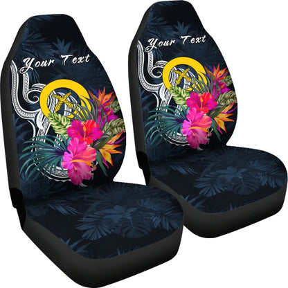 Vanuatu Polynesian Custom Personalised Car Seat Covers - Tropical Flower