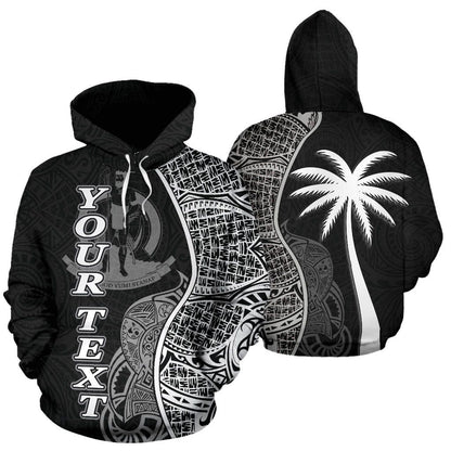 Vanuatu Polynesian Custom Personalised Hoodie Coconut Black