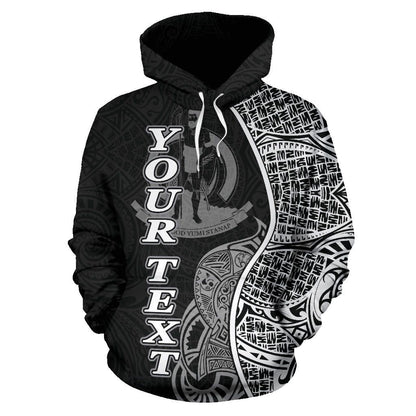 Vanuatu Polynesian Custom Personalised Hoodie Coconut Black