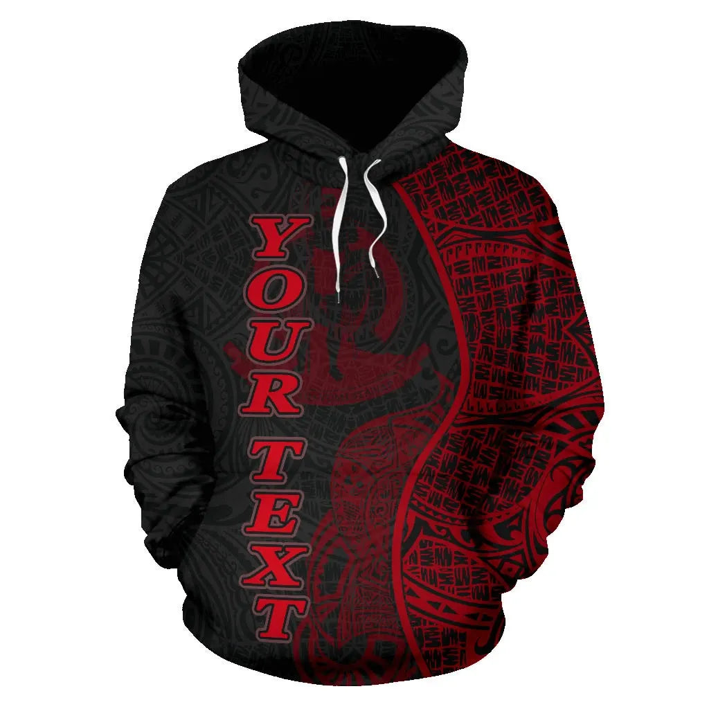 Vanuatu Polynesian Custom Personalised Hoodie Coconut Red