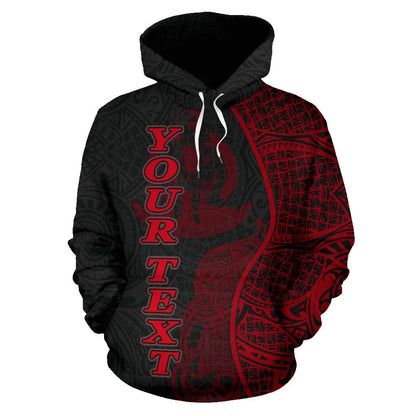 Vanuatu Polynesian Custom Personalised Hoodie Coconut Red