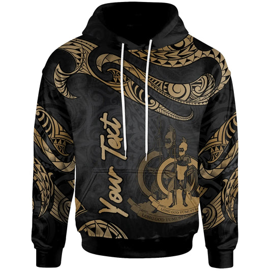 Vanuatu Polynesian Custom Personalised Hoodie - Poly Tattoo Gold Version