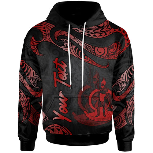 Vanuatu Polynesian Custom Personalised Hoodie - Poly Tattoo Red Version