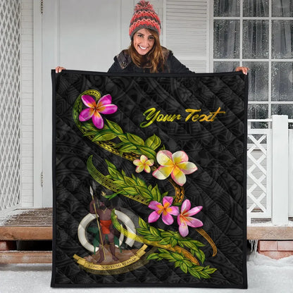 Vanuatu Polynesian Custom Personalised Quilt - Plumeria Tribal