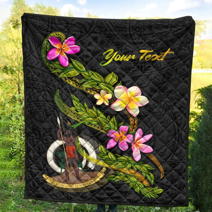 Vanuatu Polynesian Custom Personalised Quilt - Plumeria Tribal