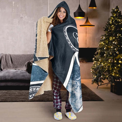 Vanuatu Polynesian Hooded Blanket - Ocean Style