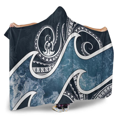 Vanuatu Polynesian Hooded Blanket - Ocean Style