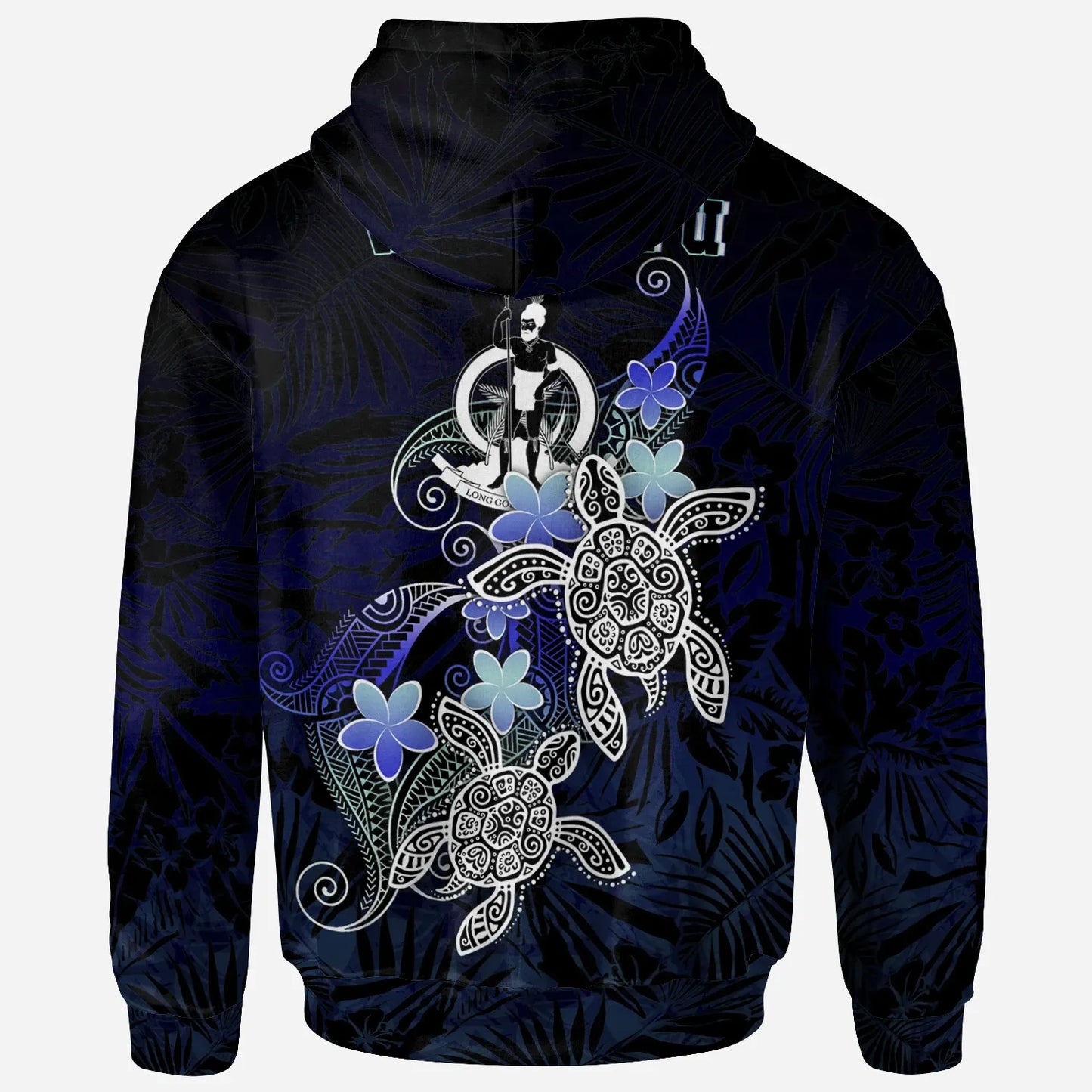 Vanuatu Polynesian Hoodie - Blue Turtle Couple