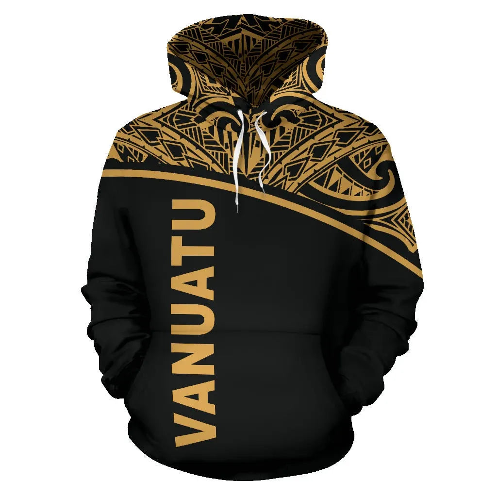 Vanuatu Polynesian Hoodie - Gold Curve