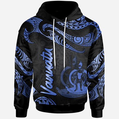 Vanuatu Polynesian Hoodie - Poly Tattoo Blue Version