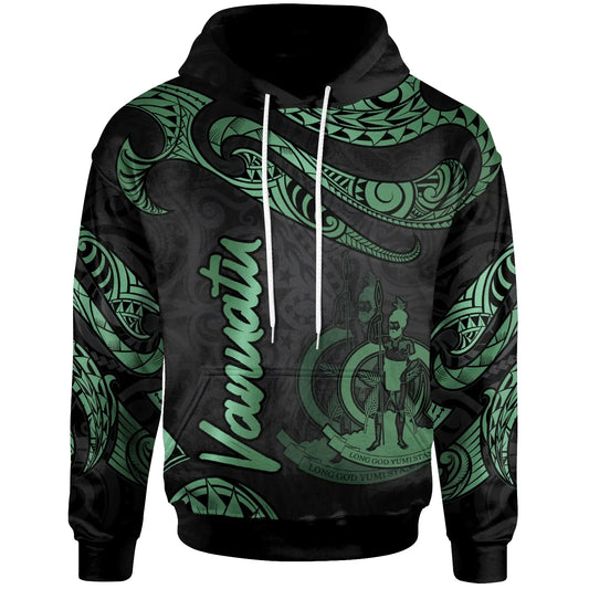 Vanuatu Polynesian Hoodie - Poly Tattoo Green Version