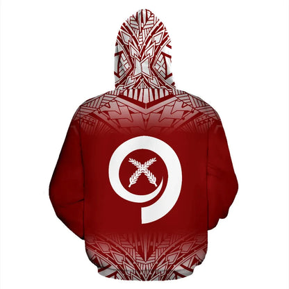 Vanuatu Polynesian Hoodie - Red Fog