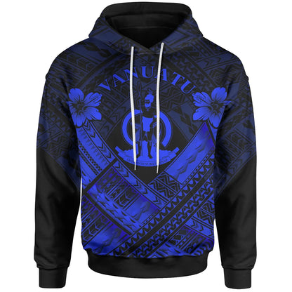 Vanuatu Polynesian Hoodie - Vanuatu Blue Seal Camisole Hibiscus Style