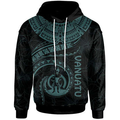 Vanuatu Polynesian Hoodie - Vanuatu Waves (Turquoise)