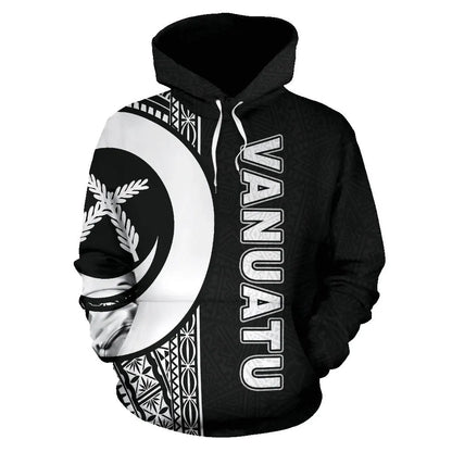 Vanuatu Polynesian Hoodie - White Line