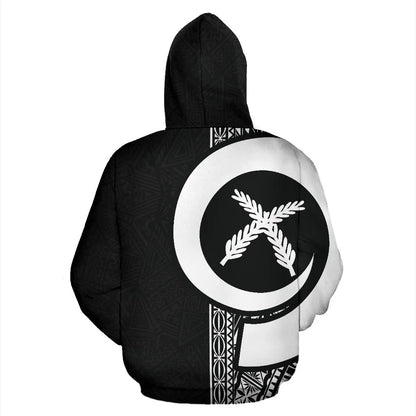Vanuatu Polynesian Hoodie - White Line