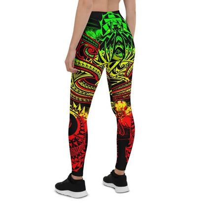 Vanuatu Polynesian Legging  - Reggae Shark Polynesian Tattoo
