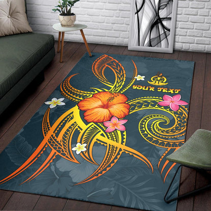 Vanuatu Polynesian Personalised Area Rug - Legend of Vanuatu (Blue)