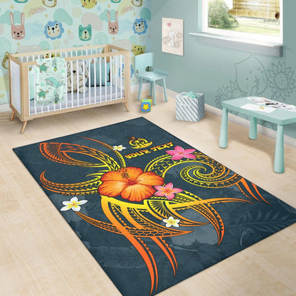 Vanuatu Polynesian Personalised Area Rug - Legend of Vanuatu (Blue)