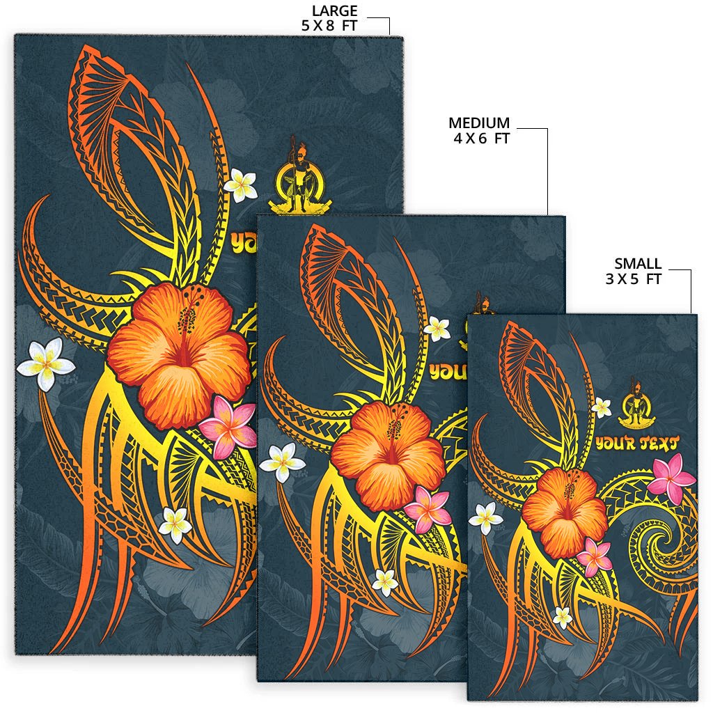 Vanuatu Polynesian Personalised Area Rug - Legend of Vanuatu (Blue)