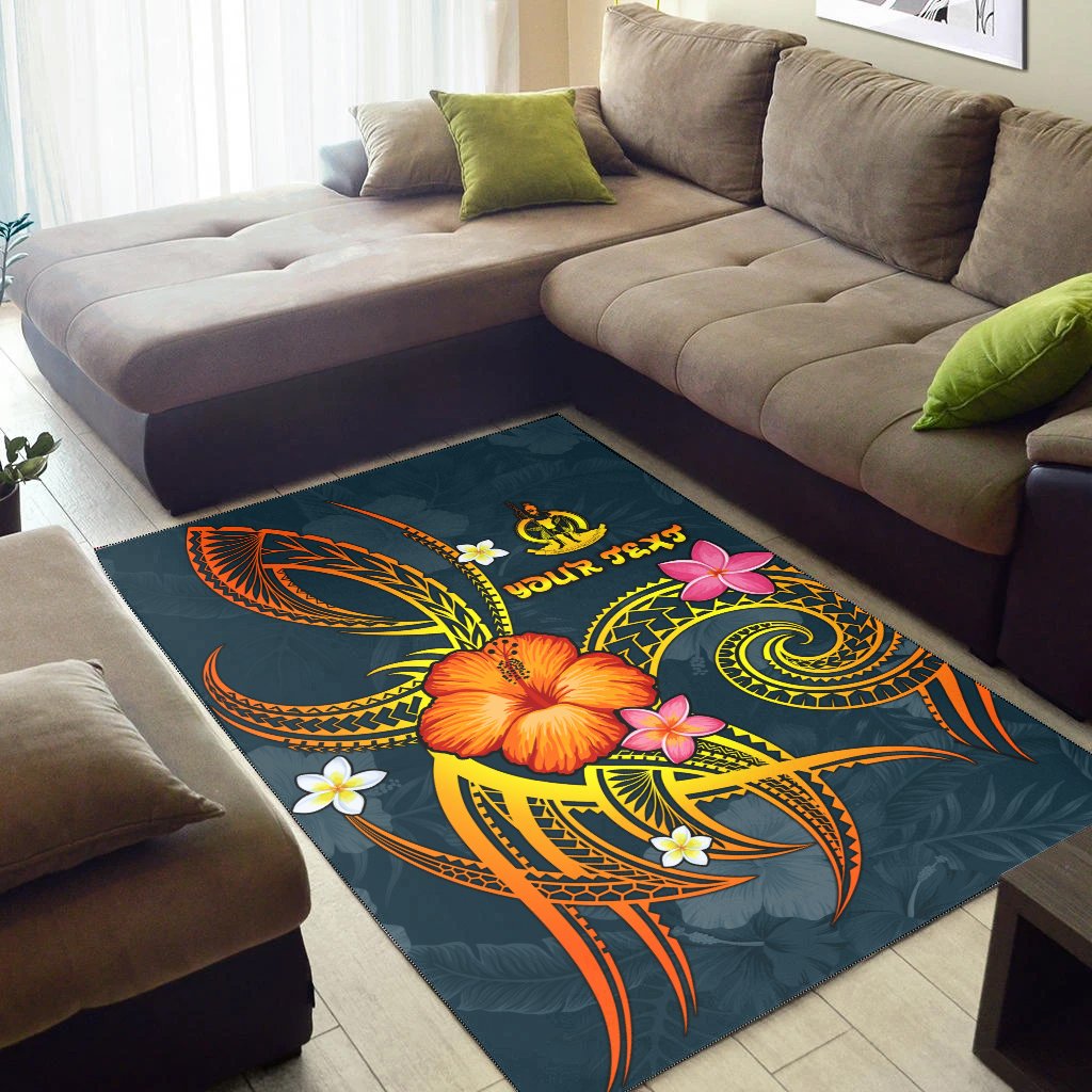 Vanuatu Polynesian Personalised Area Rug - Legend of Vanuatu (Blue)