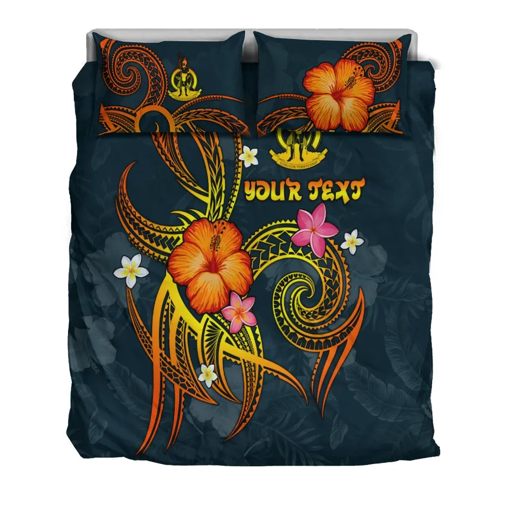 Vanuatu Polynesian Personalised Bedding Set - Legend Of Vanuatu (Blue)