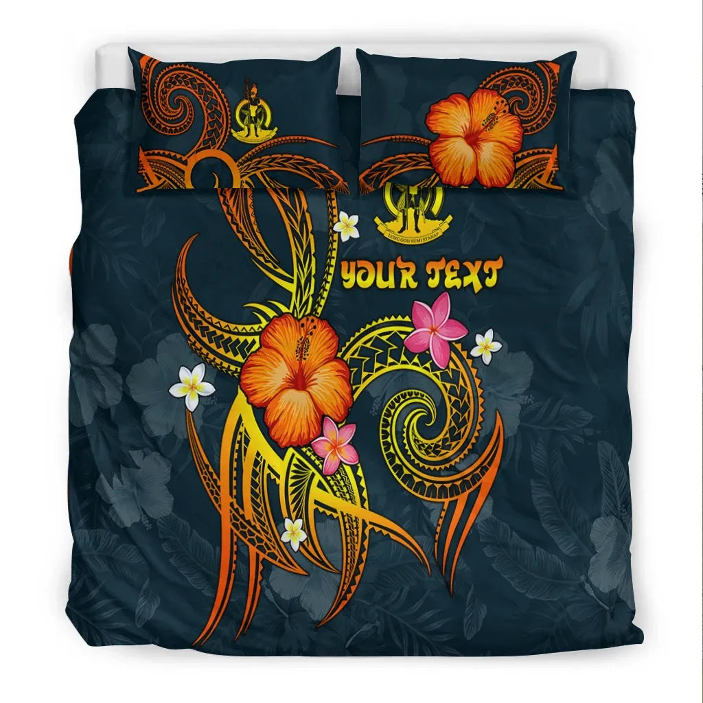 Vanuatu Polynesian Personalised Bedding Set - Legend Of Vanuatu (Blue)
