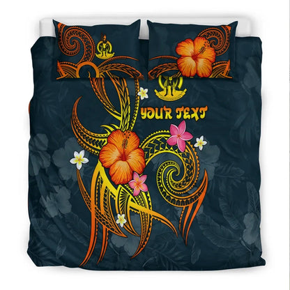 Vanuatu Polynesian Personalised Bedding Set - Legend Of Vanuatu (Blue)