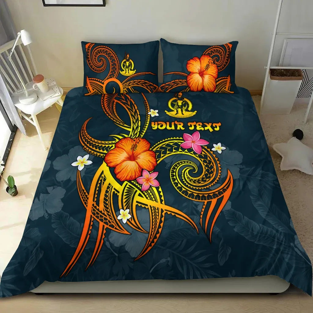 Vanuatu Polynesian Personalised Bedding Set - Legend Of Vanuatu (Blue)