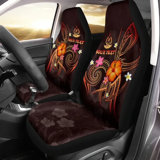 Vanuatu Polynesian Personalised Car Seat Covers - Legend of Vanuatu (Red)