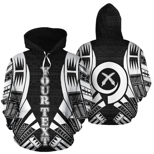 Vanuatu Polynesian Personalised Custom Hoodie - Black Tattoo