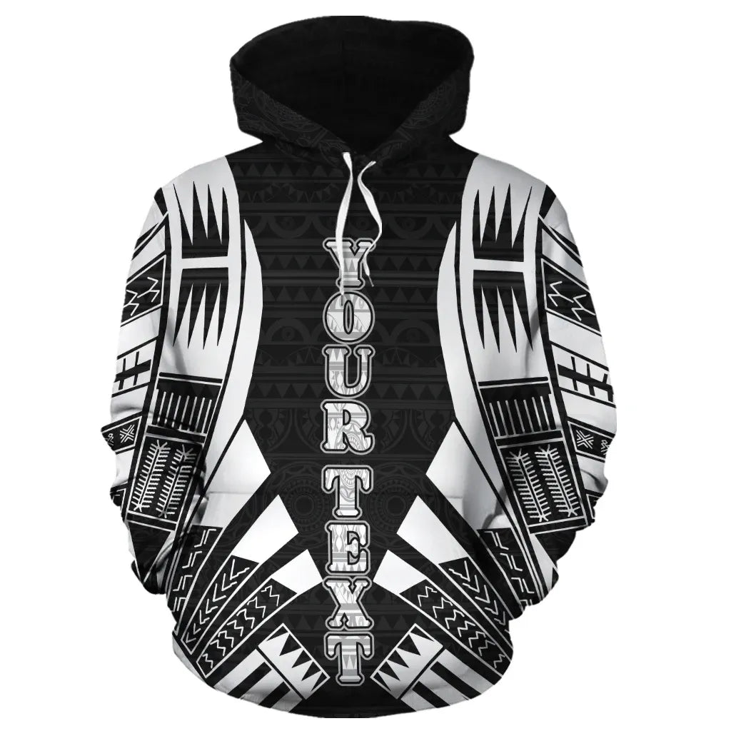 Vanuatu Polynesian Personalised Custom Hoodie - Black Tattoo