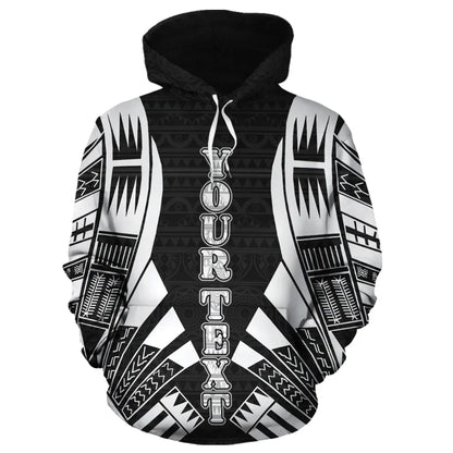 Vanuatu Polynesian Personalised Custom Hoodie - Black Tattoo