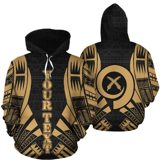 Vanuatu Polynesian Personalised Custom Hoodie - Gold Tattoo