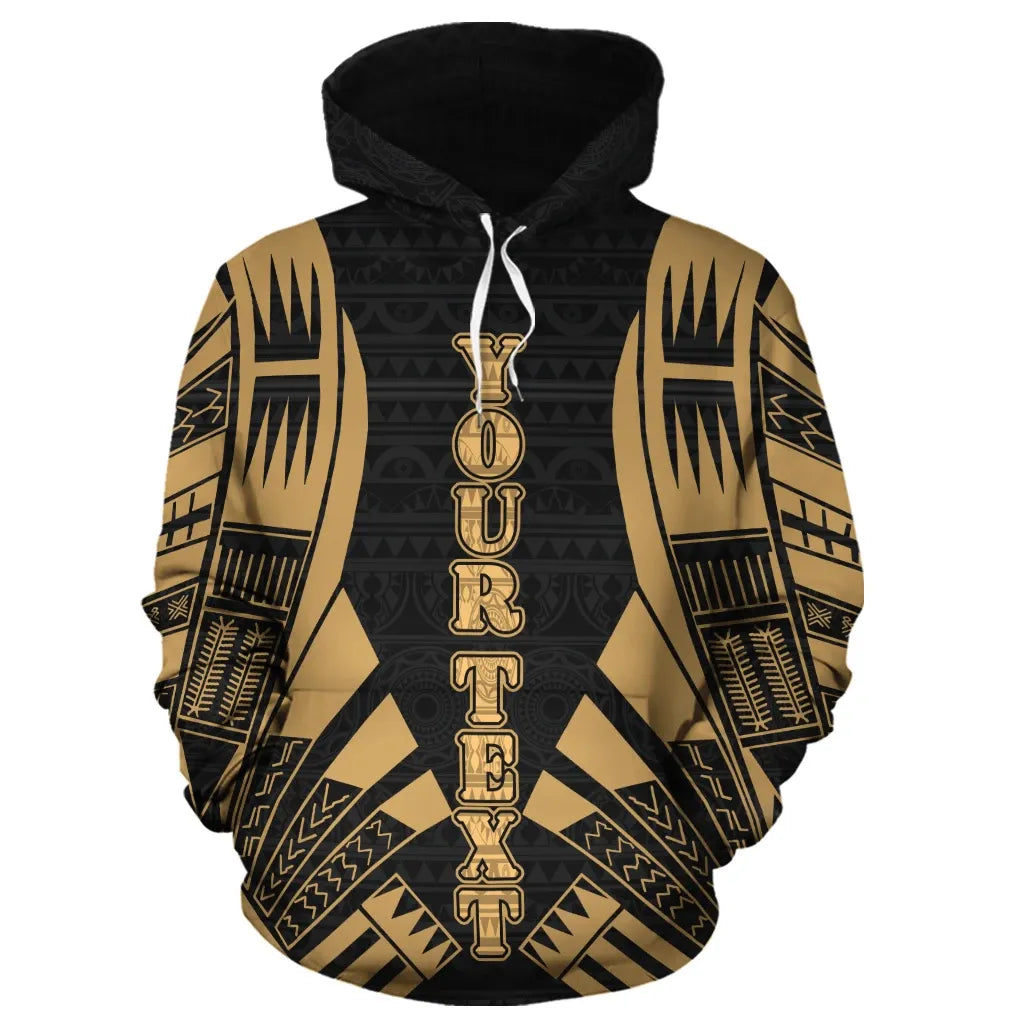Vanuatu Polynesian Personalised Custom Hoodie - Gold Tattoo